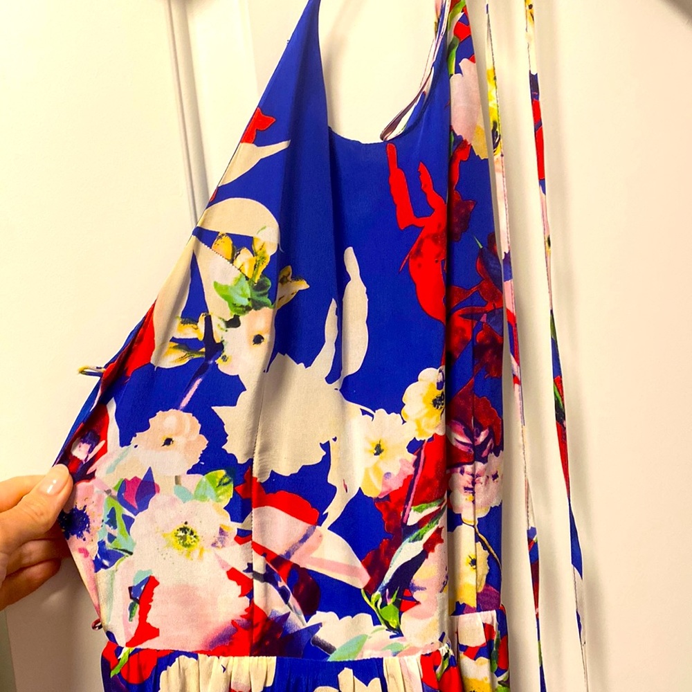Yumi Kim floral silk dress, lace up back - LIKE NEW!!